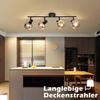 Spot de plafond - NETTLIFE - Spot de Plafond 4 Ampoule E14 - 4x E14 - Métal &amp; verre gris fumée - Orientable 350°