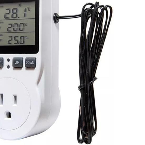 Контроллер температуры 16A 230V ЖК-дисплей с большим экраном, цифровой термостат, розетка для теплового коврика