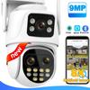 Новая IP-камера EU 9MP с Wi-Fi, наружная 8-кратная оптическая камера безопасности, тройной объектив, двойной экран, CCTV ICsee, Wi-Fi, наблюдение, ночное видение, автоматическое слежение
