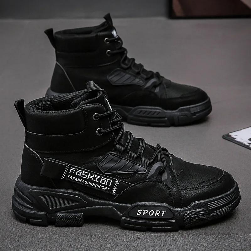Men Boots Ankle Boots Autumn Outdoor Booties Winter Comfort High Top Shoes for Men Platform Work Boots Botas Hombre 2025