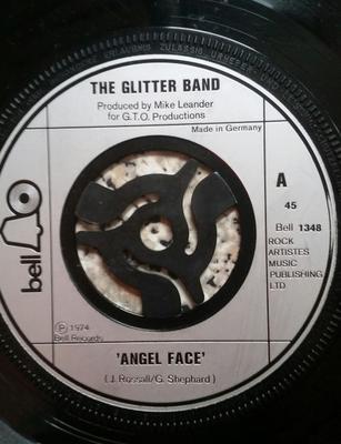 7-дюймовая пластинка GLITTER BAND - 'Angel Face' BELL1348 Bell Records 1974 UK Рок Б/У