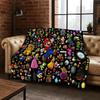 Retro Mario Cartoon Gift Flannel Blanket,Warm and Cozy Soft Throw Blanket for Home Bedroom Bed Sofa Travel Picnic Cover Kids