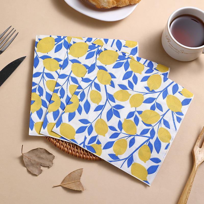 20 шт./упак. 33*33 см 2-слойные одноразовые салфетки для вечеринок с рисунком фруктов