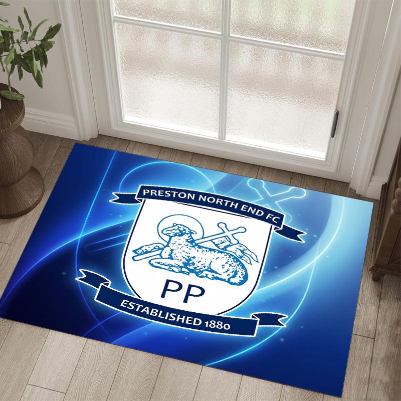 Preston North End Football Design Crystal Velvet Carpet Cozy Non?Slip Printed Rug For Bedroom Living Room Entrance