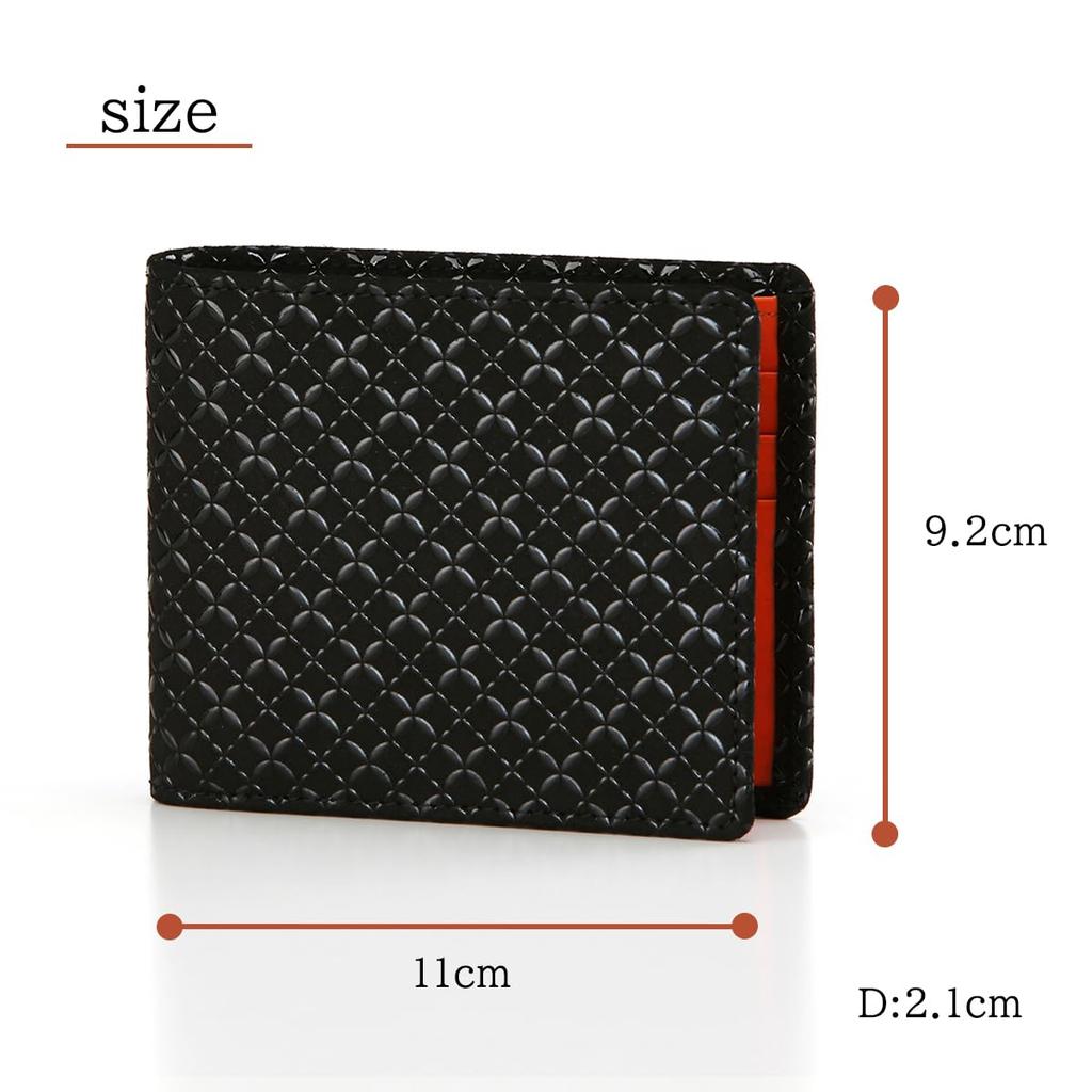 Inden HISOCA Hisoka Traditional Craft Koshu Inden Deerskin Lacquer Original Brand Wallet Black with Black Lacquer and Shippo Pattern [Inden-ya]