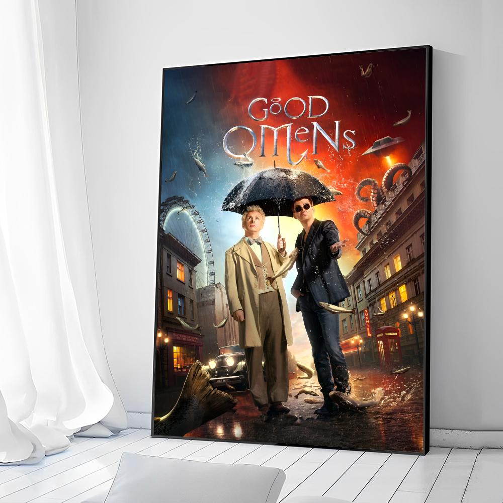 Телевизионные постеры-наклейки для сериала «Добрые предзнаменования» для показа фильмов, необычная настенная наклейка для украшения бара в гостиной, винтажная декоративная живопись