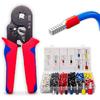 Ferrule Crimping Tool Consists of Wire Ferrules Kit and 1800PCS Terminals, Ratcheting Wire Crimping Tool Range 23-7AWG, Quadrangle Adaptive Ferrule