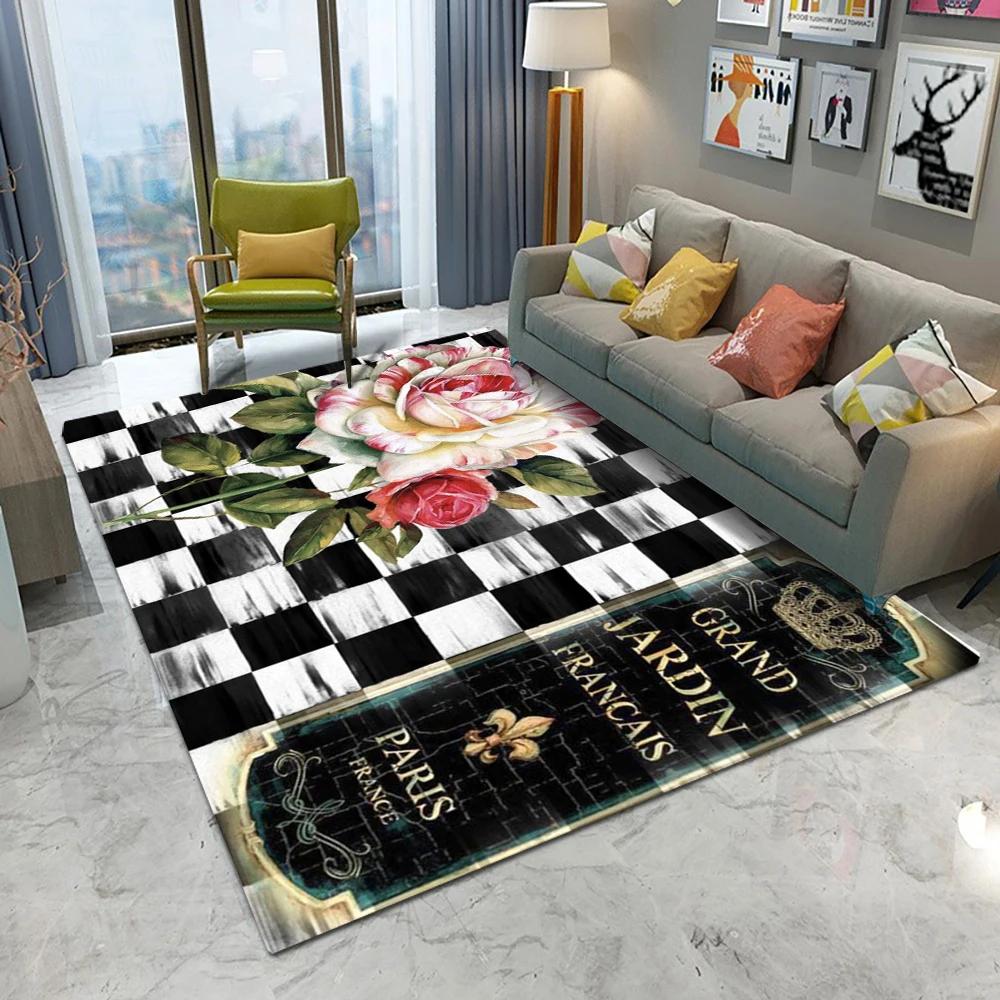 Садовый Цветочный Арт 3D-Печатный Ковер для Гостиной Спальни Домашний Декор Эстетичный Ковер Моющийся Напольный Коврик
