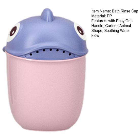 Baby Bath Rinse Cup for Rinsing Hair And Body with Easy Grip Handle Cartoon Animal Shape Soothing Water Flow Rain Shower Bath Toy for Kids