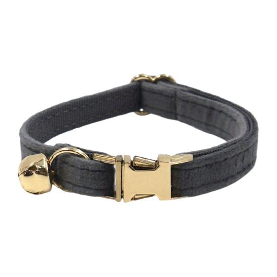 Кошачий ошейник бархатный однотонный ожерелье-чокер для питомца с колокольчиком регулируемый шейный ошейник для кошки котенка щенка маленьких собак