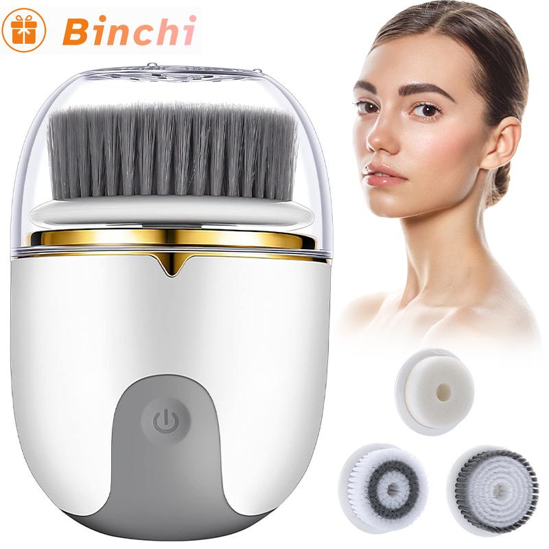 3 в 1 Щетка для умывания лица Массажер Глубокая Электрическая Вибрационная Очищающая Щетка Удаление Пор Черных Точек Уход за Кожей Пилинг Красота