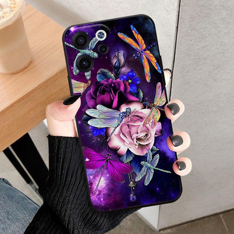 Чехол для OPPO Reno15 F FS 5G CPH2801 Модный с рисунком Льва и Цветка Мягкий ТПУ Силиконовый Чехол для OPPO Reno 15F 15FS Reno 15F 15FS Чехол для Телефона