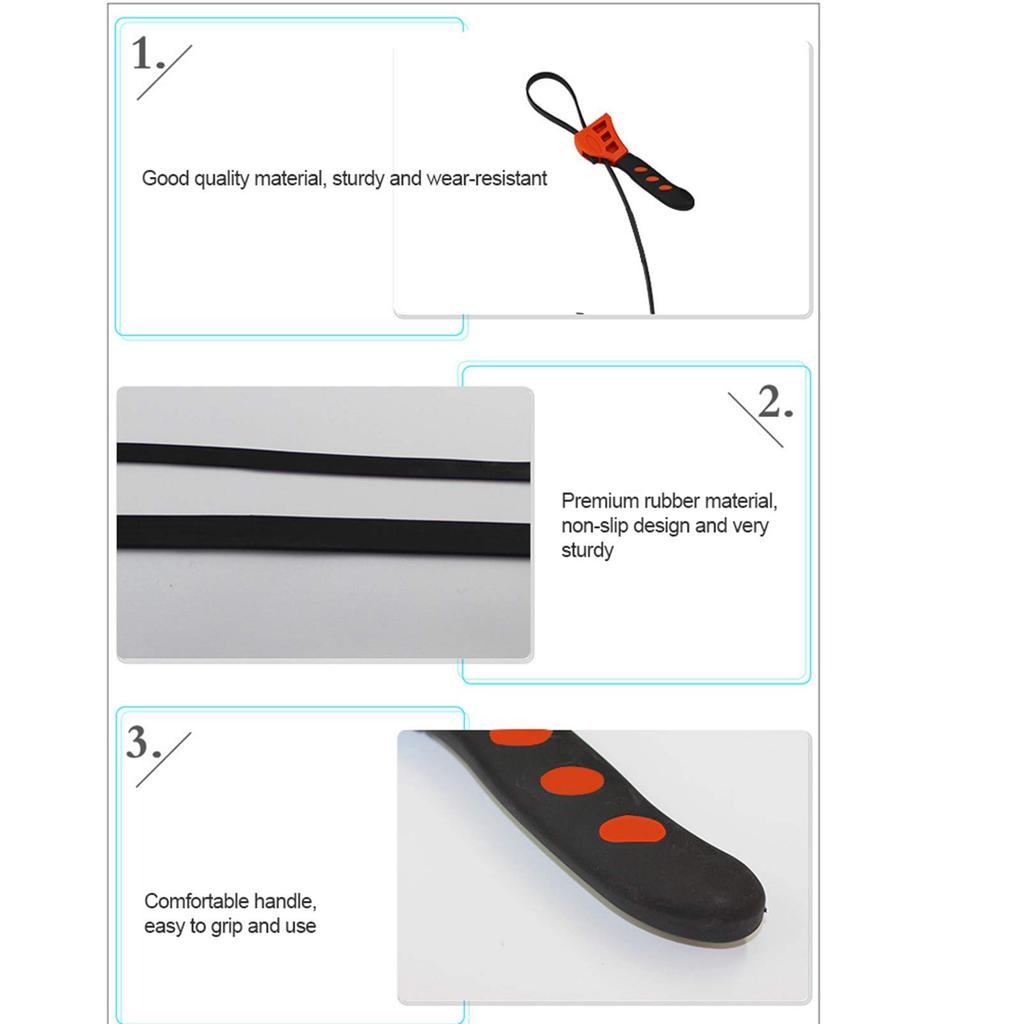 SHUBIAO Rubber Belt Wrench, Multifunctional Rubber Belt Wrench Adjustable Spanner Bottle Opener Filter Wrench Car Repair Tool