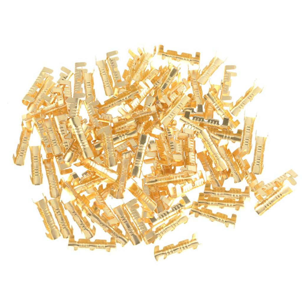 100Pcs Quick Connect Wiring Terminals Brass Crimp Terminals 0.5 1.5mm Wire Clamps Brass