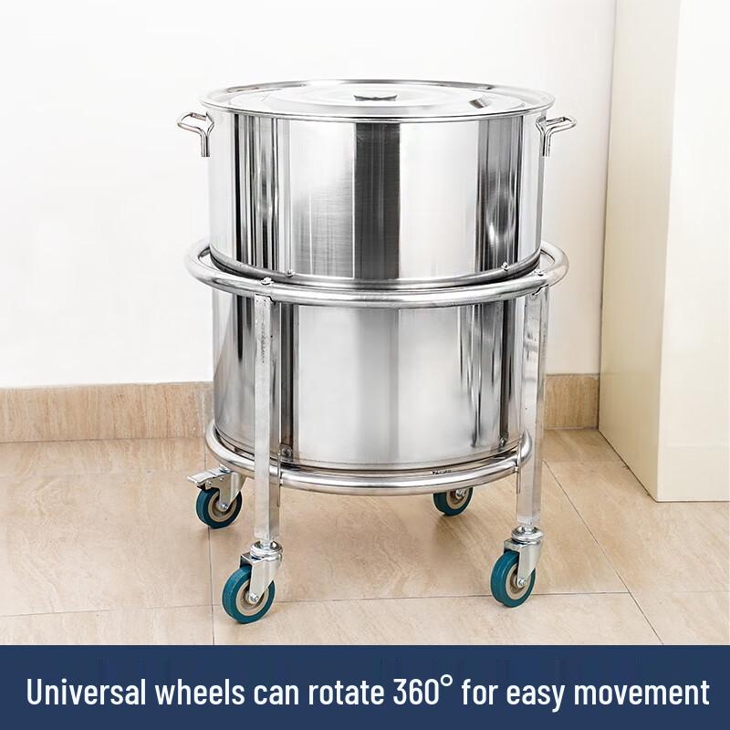 50cm Heavy-Duty 304 Stainless Steel Wheeled Bucket Stand