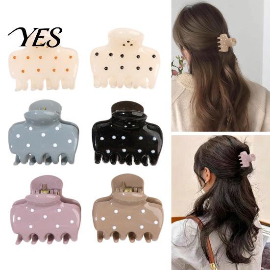 Thin Hair Claw for Women, Small Size Back Head Clip, Dot Half-up Clip Print Shower Claw, Korean Style Accessory