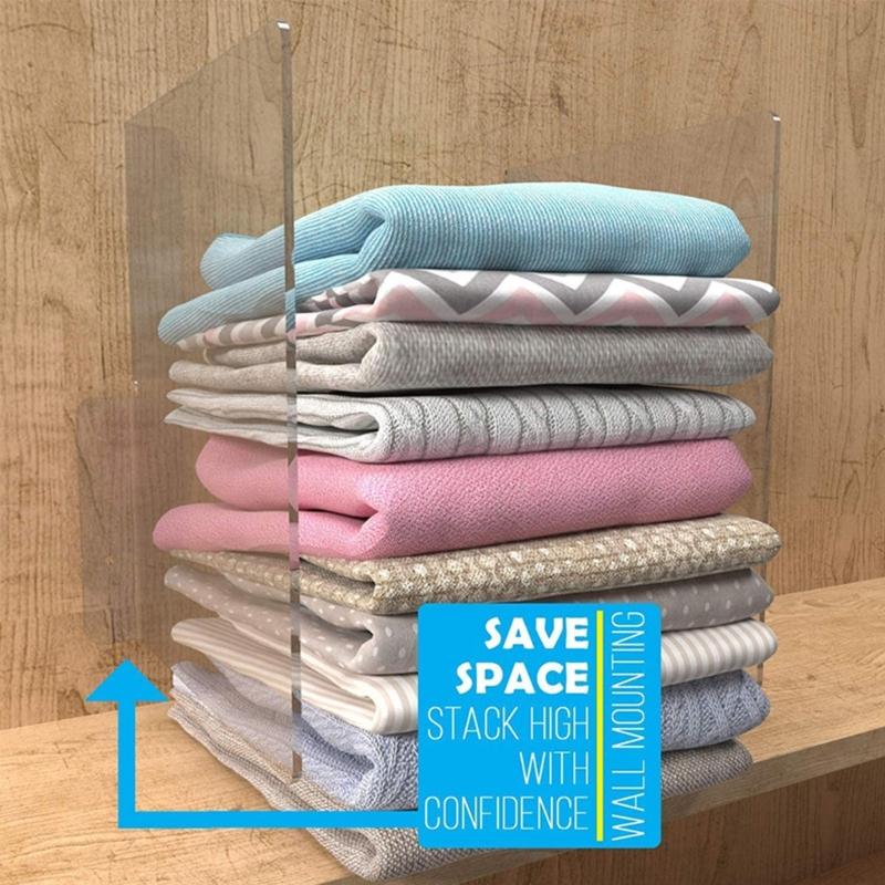 1/2/4pcs Acrylic Dividers Shelf Divider for Closets Organizer Shelf Dividers Closet Separators Bookcase Shelf Divider