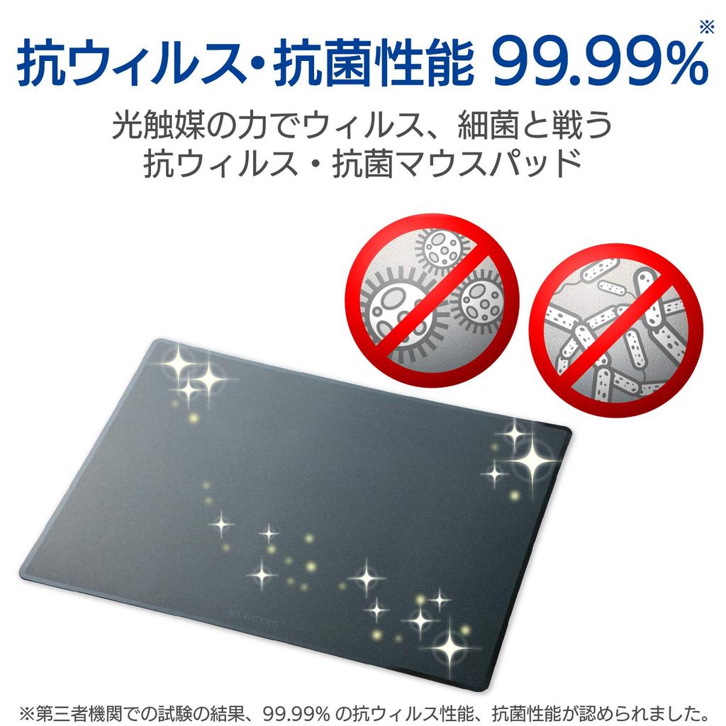 Коврик для мыши ELECOM размера L черный противовирусный/антибактериальный MP-VRLBK