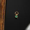 Green Onyx Charm, 925 Sterling Silver In Yellow Gold Fill, Handmade Small Charm, Daily Wear Charm, Birthstone Charm, Round Gemstone