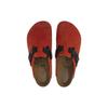 Birkenstock Suede Soft Comfortable Thick Sole Buckle Detail Closed Toe Slippers Women slippers Orange Black 1025952
