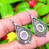 Rose Quartz Gemstone Handmade 925 Sterling Silver Jewelry Earring 2.13" D2k64
