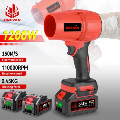 Электрические турбовоздуходувки, струйный вентилятор 1200 Вт 200 м/с, мощный воздуходув, автомобильный фен, электроинструмент для выдувания пыли, аккумулятор Makita 18 В