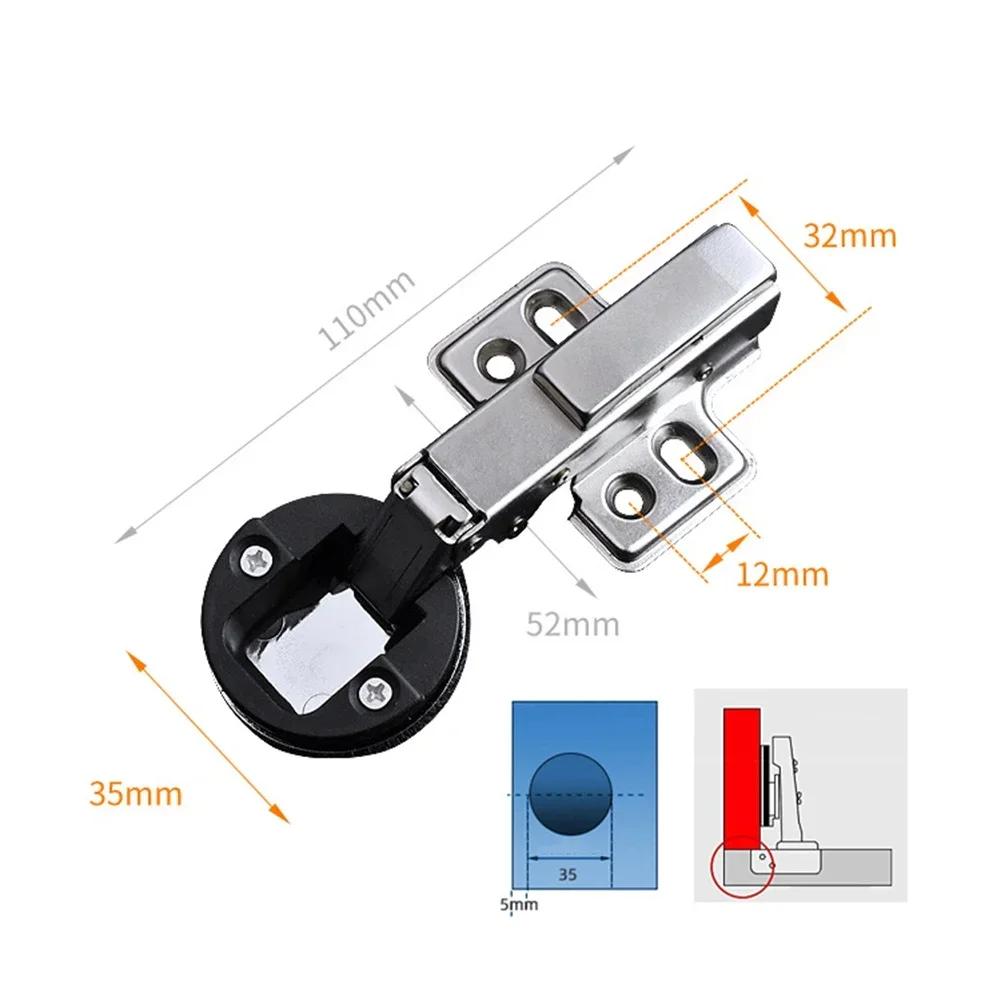 Glass Door Hinge Hydraulic Buffer Kitchen Cupboard Glass Door Damper Hinges Home Wine Cabinet Furniture Hardware Round