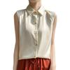 Летняя женская шелковая рубашка без рукавов, темперамент, элегантные топы, жилеты
