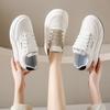 Маленькие белые туфли женские весенние новые толстые подошвы высокие туфли для досок одинарные повседневные женские спортивные туфли