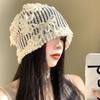 Flower Hollow Knitted Hat Y2k Lace Beret Cap Korean Fashion Beanies Hat Summer