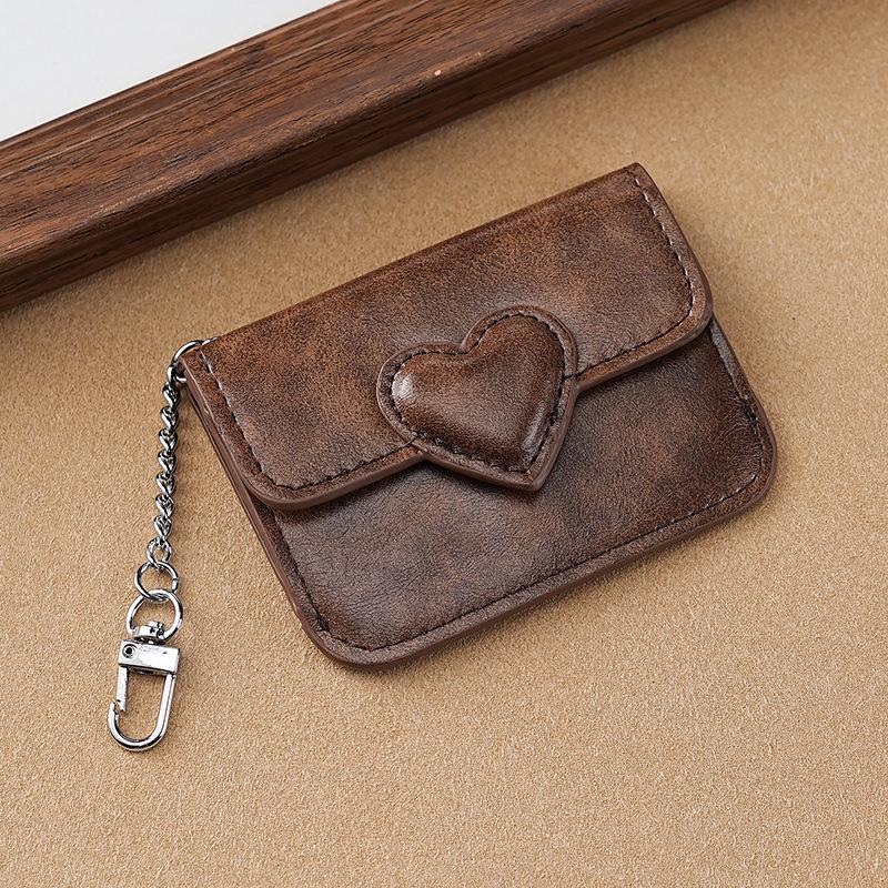 Trendy High-Value Women's Card Holder: Multi-Card Slot Heart Coin Purse, Portable and Stylish
