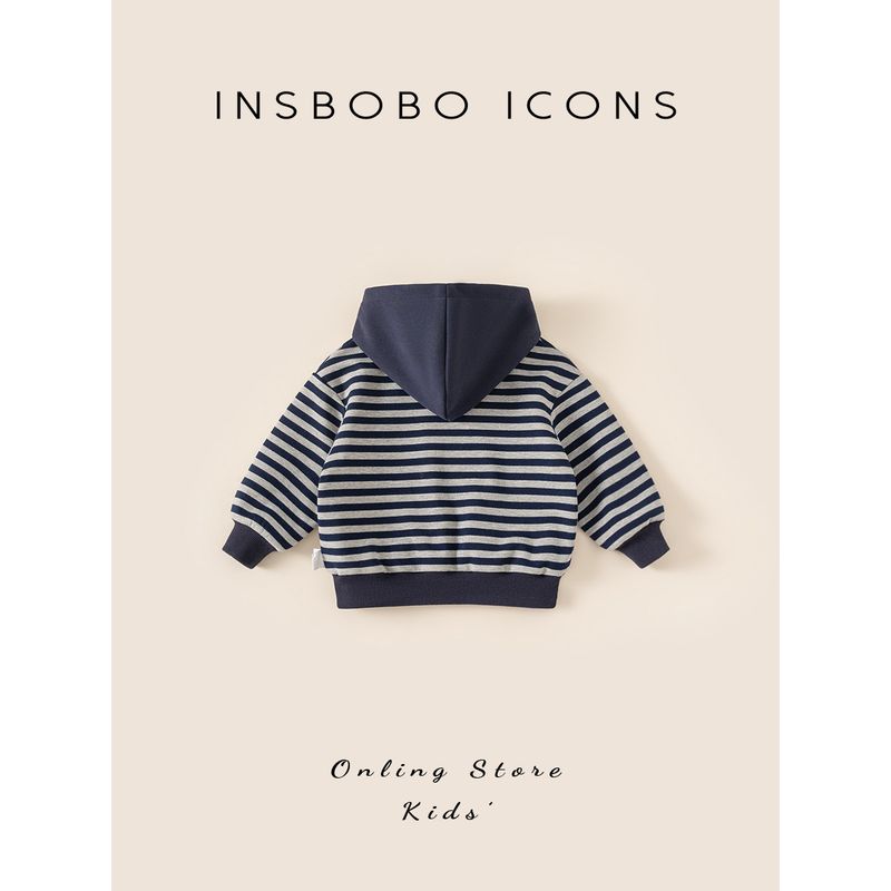 Insbobo Boys' Sweatshirt 2025 Autumn and Winter New Style Kidsren's Fleece-Lined Clothes Baby Warm Tops Winter Kidsren's Clothing