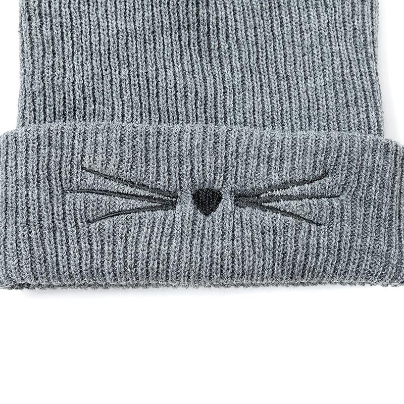 Fashion Cat Ear Women Hat Acrylic Knitted Hat Warm Winter Hat For Women High Quality Bonnet Hat