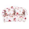 Dollhouse Accessories Flower Pattern Mini Furniture Double Sofa for 1/12 Scale Doll (#1)