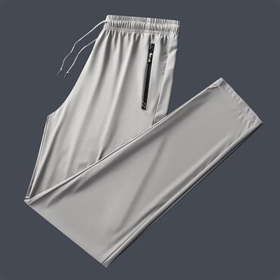 Мужские летние быстросохнущие дышащие брюки, прямые спортивные и повседневные брюки, большие размеры, обхват щиколотки