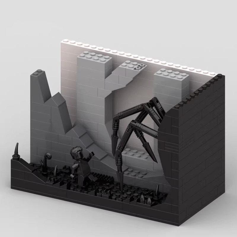 MOC Model Ornament Hell Border Spider Game Classic Screen Particle Assembly Building Blocks Children's Toy