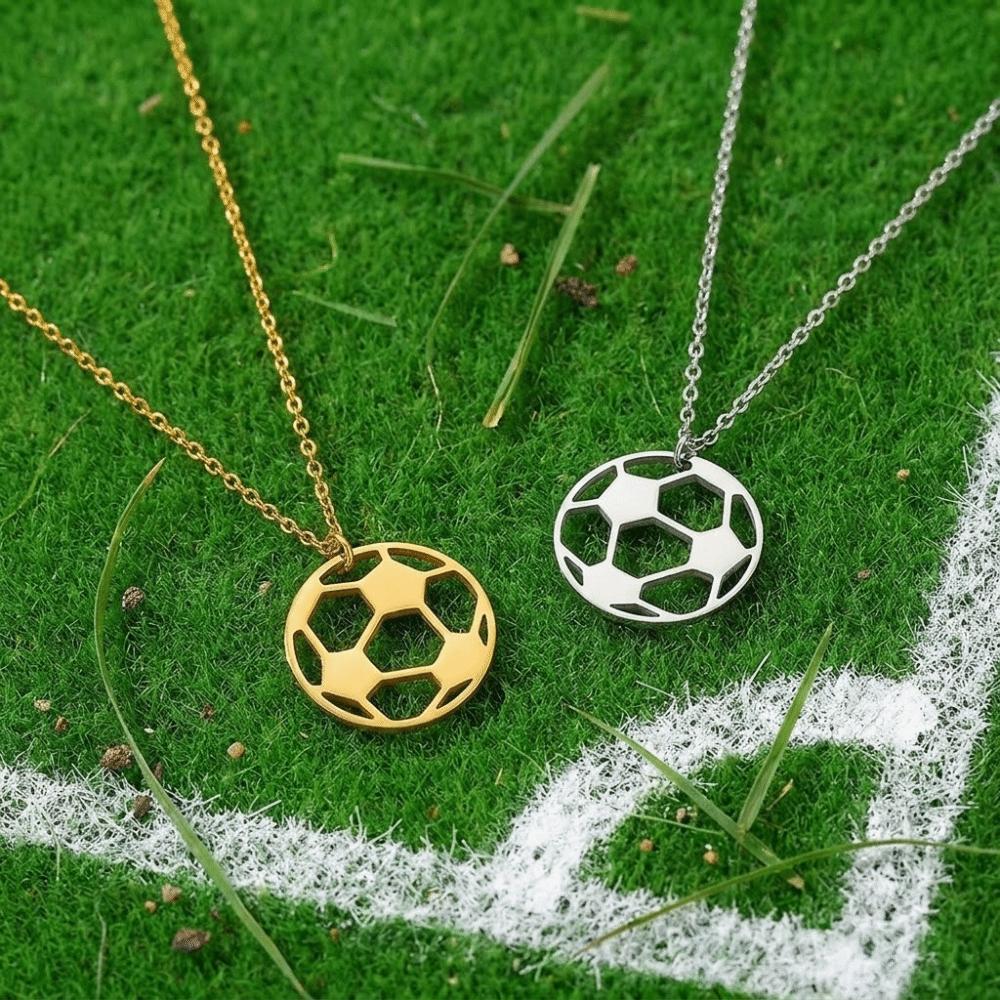 Stainless Steel Football Lover Choker Simple Sports Ball Jewelry Casual Wear