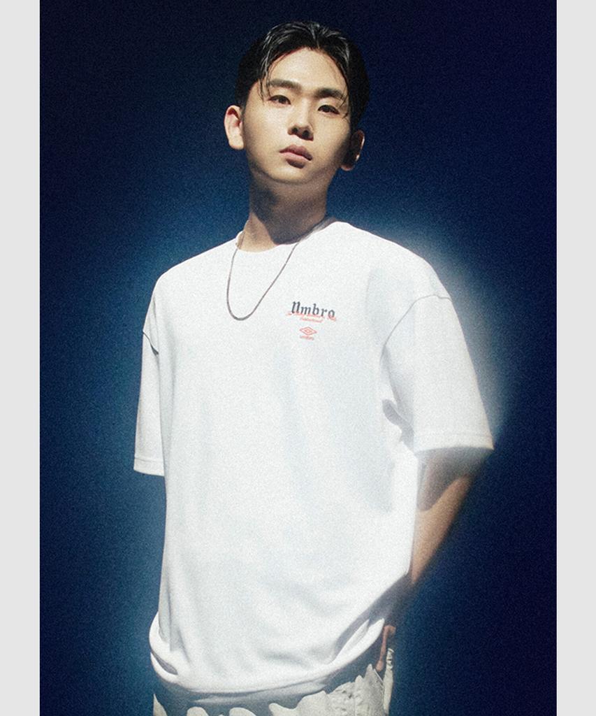 UMBRO Cool Pique Letter Short Sleeve T-Shirt White (Uq321Crs73) (B Type)