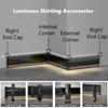H5/6/8cm LED Skirting Line Accessories Floor Aluminium Profile Wall Baseboard Connector Plastic Internal External Corner End Cap