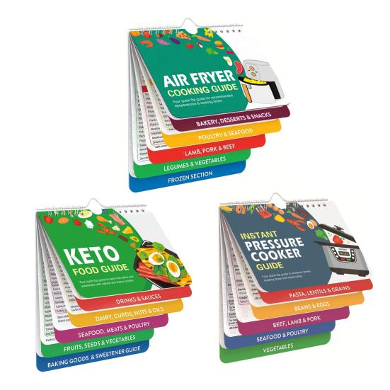Руководство по приготовлению пищи Магнит на холодильник Фритюрница Скороварка Руководство по приготовлению кето-блюд Буклет Магнит на холодильник Шпаргалка по времени приготовления Таблица перевода