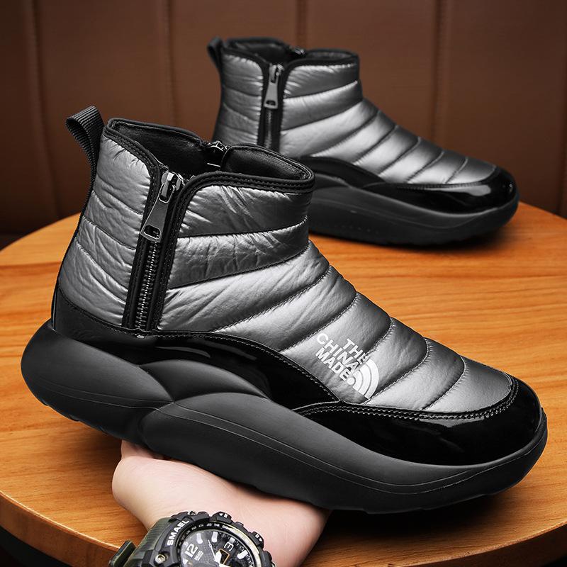 Модные водонепроницаемые зимние ботинки Hombre с толстой подошвой, теплые плюшевые меховые ботильоны, мужские ботинки Botines, зимняя хлопковая обувь 2024 года