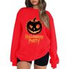Women's Casual Fashion Printed Long Sleeved Knitted Sportswear Top, Loose Fit Halloween