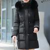 Fashion Winter Long Coats Female Parkas Hooded Faux Fur Collar Lady Jackets Thick Warm Overcoat