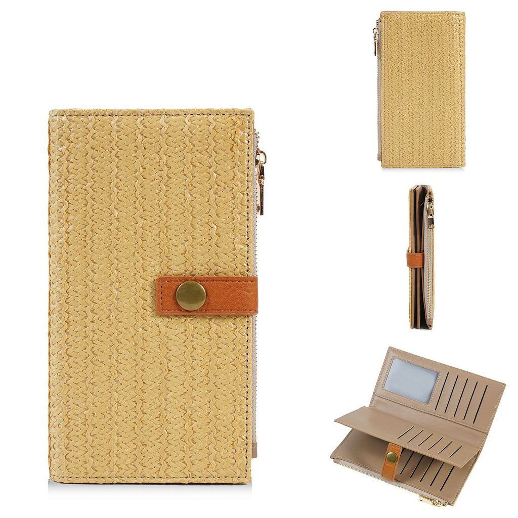 Pu Material Long Wallet For Women With Multiple Card Slots And Zipper For Daily Use