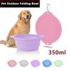 Складная миска для домашних животных объемом 350 мл, переносная миска для собак, миска для кошек, дорожная миска для кормления и поения кошек и собак, силиконовые аксессуары для домашних животных