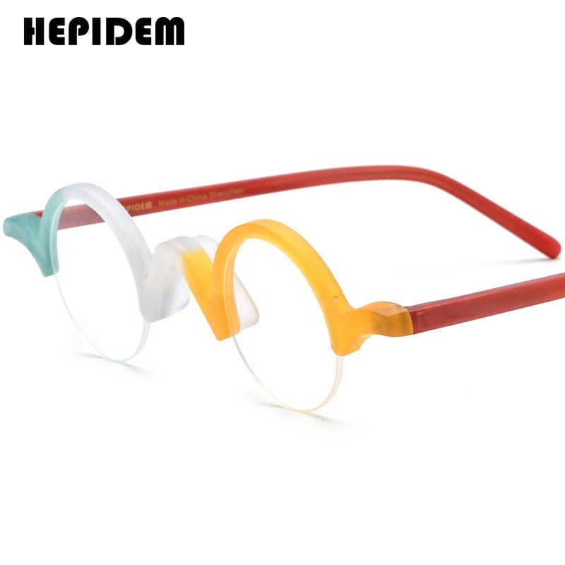 Оправа для очков FONEX HEPIDEM из ацетата Мужская Новая Круглая Дизайн Бренда Очки Женские Ретро Винтажные Очки Японские Очки 9356