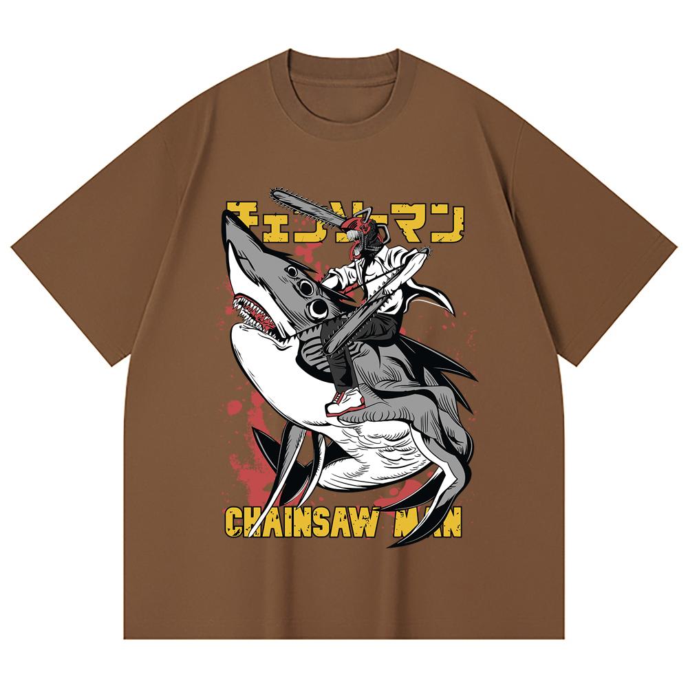230 Gsm 100% Cotton Chainsaw Man V43 Denji Print Unisex Heavy Cotton T Shirt