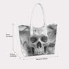 Marble Skull Pattern Tote Bag Fashion Trendy Daily Carry Handbag