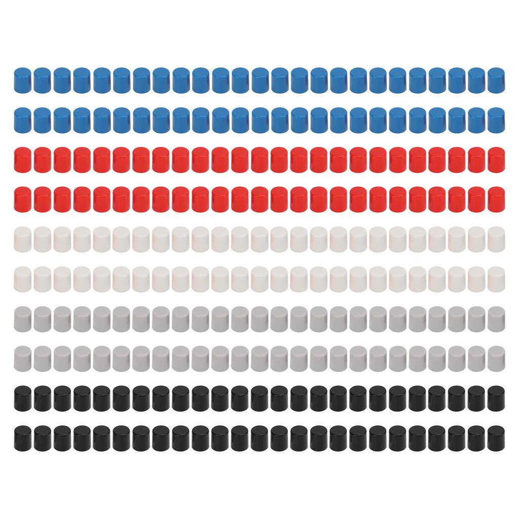 250PCS Push Button Caps ABS Plastic 6 Pin Power Self Locking Switch Caps Multiple Colors