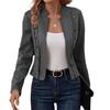 Весна Осень Женское Пальто Двубортный Стоячий Воротник Пуговицы Slim Fit Длинные Рукава Ретро Стиль Кардиган Повседневная Одежда Куртка Для Отдыха На Природе
